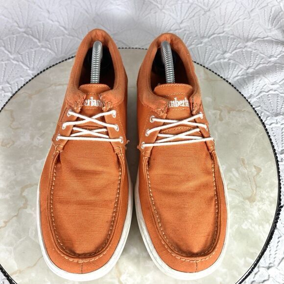 Timberland Earth Keepers Lace-Up Shoes Mens Sz 8.5 Orange Casual Preppy Loafers - Picture 4 of 12